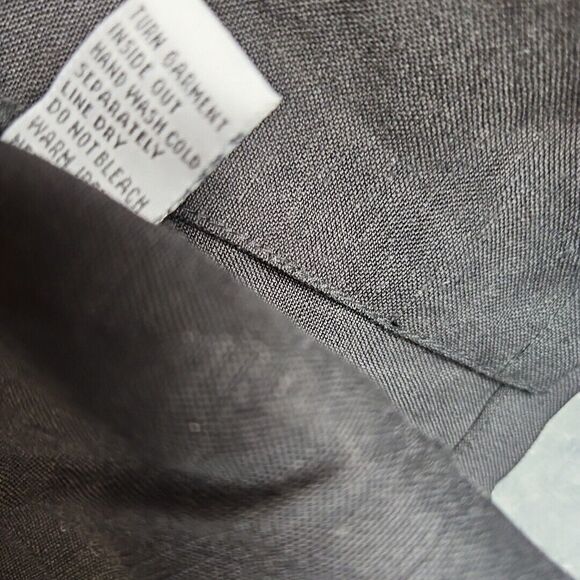 Jennifer Eden sz 14 Cutout Jacket linen rayon cardigan long sleeve Black - Picture 5 of 10